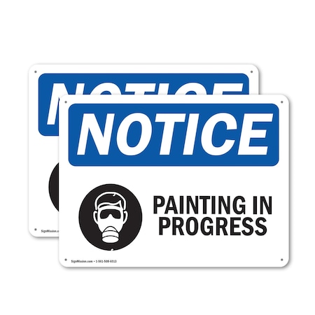 Signmission Painting In Progress, 24 in W x Rectangle, Aluminum OS-2PACK-NS-A-1824-L-17109